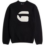 G - G Logo Relaxed - Gebreide Pullover - Zwart - Heren