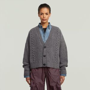 Cable Cropped Gebreid Vest - Meerkleurig - Dames