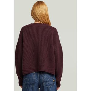 Cable Cropped Gebreid Vest - Rood - Dames