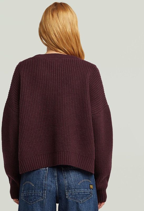 Cable Cropped Gebreid Vest - Rood - Dames