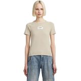 G-STAR - Shirt - Beige - Jersey - Ronde Hals - Kwartmouw