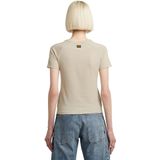 G-STAR - Shirt - Beige - Jersey - Ronde Hals - Kwartmouw
