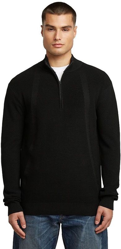 G-Star - Structure Half Zip Knit - Gebreide Trui - Beige - Katoen