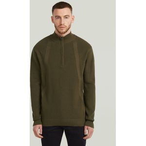 G-star - Structure Half Zip Knit - Trui - Regular Fit - Lange Mouw
