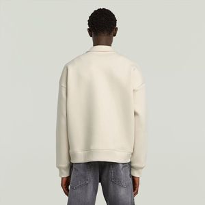 Scuba - Polo Collar Loose - Sweater - Wit - Relaxed Fit - Knoopsluiting