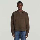 Scuba - Polo Collar Loose - Sweater - Bruin - Relaxed Fit