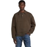 Scuba - Polo Collar Loose - Sweater - Bruin - Relaxed Fit
