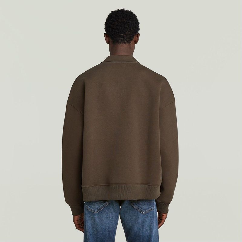 Scuba - Polo Collar Loose - Sweater - Bruin - Heren