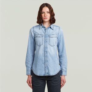 G-STAR - Blouse - Blauw - Denim - Klassieke Blouse