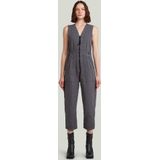 Jumpsuit - Grijs - Dames - Mouwloos - High Waist - 100% Katoen