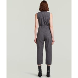 Jumpsuit - Grijs - Dames - Mouwloos - High Waist - 100% Katoen