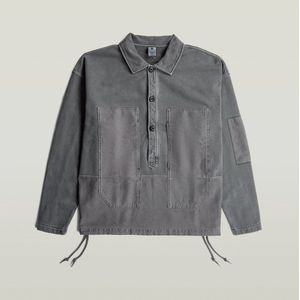 Washed Fabric Mix Loose Sweater - Grijs - Heren