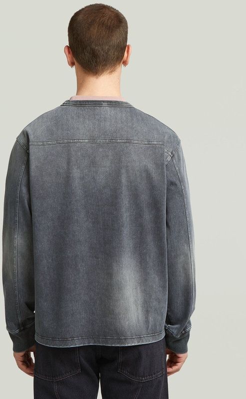 Washed Sweater - Zwart - Heren