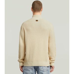 Honey Comb Structure Skipper Knit - Wit - Heren