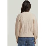 Big Cable Knit Pullover - Wit - Dames