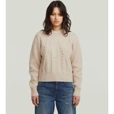 Big Cable Knit Pullover - Wit - Dames