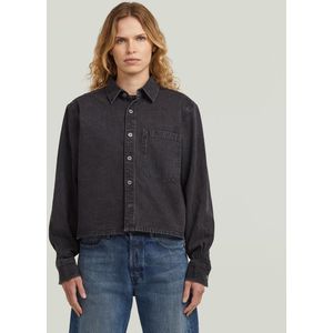 boxy relaxed 1-pkt shirt ls wmn, zwart (Worn in Nighttime Sky D26801-d942-g865), XXS