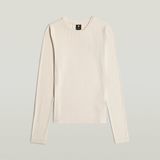 G-STAR Crew Slim t ls wmn, wit (Dk Talc D27964-e299-a488), XXS