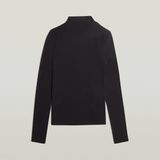 Mock - Slim T-shirt - Zwart - Dames