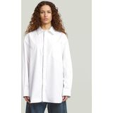 Oversized Zip Poplin Overhemd - Wit - Dames