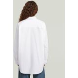 Oversized Zip Poplin Overhemd - Wit - Dames