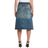 Carter - Double Waistband Skirt - Midden Blauw - Dames - Kokerrok