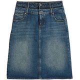 Carter - Double Waistband Skirt - Midden Blauw - Dames - Kokerrok