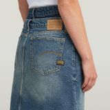 Carter - Double Waistband Skirt - Midden Blauw - Dames - Kokerrok