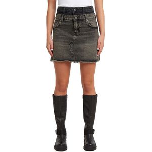 Carter - Double Waistband Mini Skirt - Midden Blauw - Dames