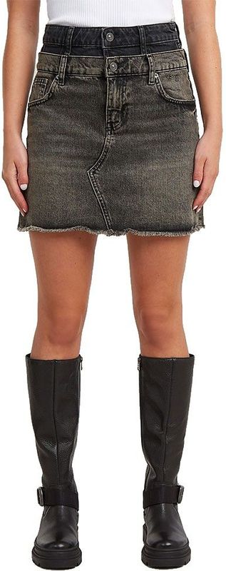 Carter - Double Waistband Mini Skirt - Midden Blauw - Dames