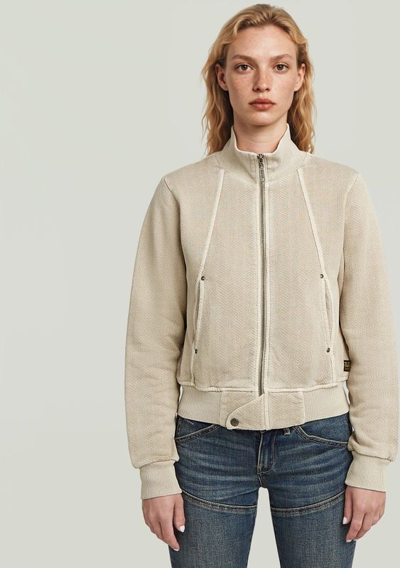 Track - Overdyed Slim - Sweaterjack - Beige