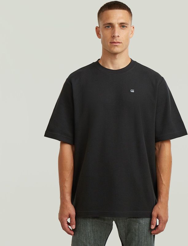 Structured - T-shirt - Zwart - Heren