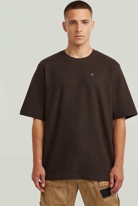 Structured - Chest Logo T-shirt - Bruin - Heren