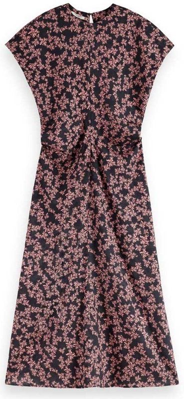 Scotch & Soda - Midi-jurk - Satijn - Korte Mouwen