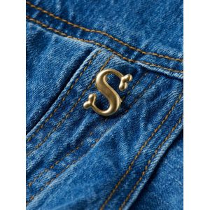 Kleding - Gewassen Spijkerjurk - Blauw - 99% Katoen, 1% Elastaan