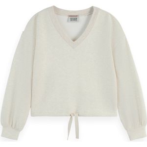 Sweater - Mélange - Sweatstof - Losse Pasvorm - V-hals - Lange Mouw