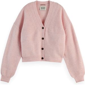 Gebreid Vest - Mélange - V-hals - Lange Mouw - Losse Pasvorm