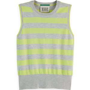 Scotch & Soda Crew Neck Relaxed Gebreide Tank, Light Grey Melange Stripe 906, L