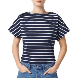 Scotch & Soda - Slash Neck Jersey Top - Blauw - Katoen