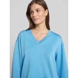 Sweatshirt - V-Hals - Zwart - 50% Polyester 45% Modal 5% Elastaan