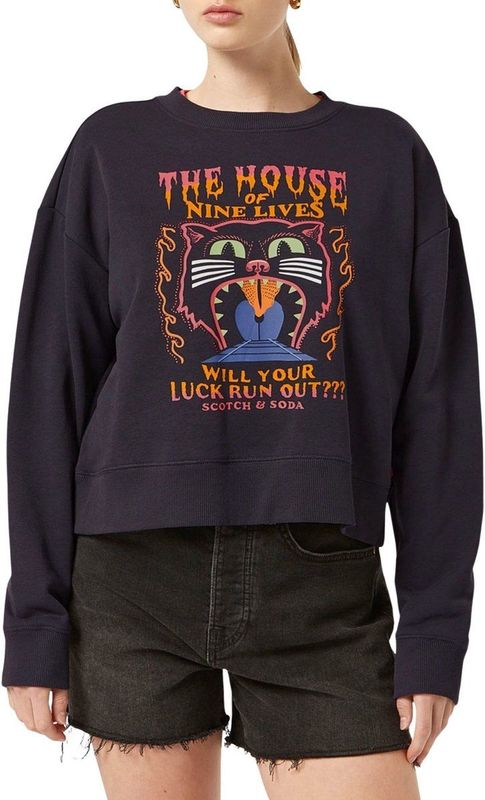 SCOTCH & SODA - Rhinestone - Sweatshirt - Grijs - Katoen