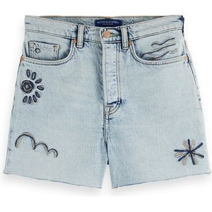 Scotch & Soda - Korte Jeans - Dames - Blauw - Katoen/Elastaan