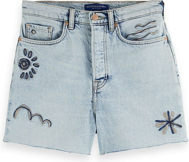 Scotch & Soda - Korte Jeans - Dames - Blauw - Katoen/Elastaan