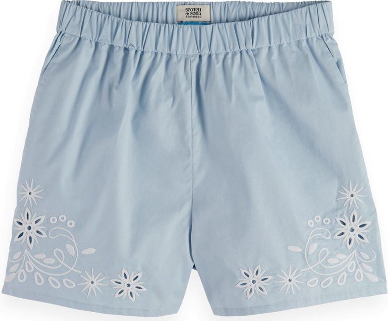 Scotch & Soda - Placed Broderie - Korte Broeken - Hoge Taille - 100% Katoen