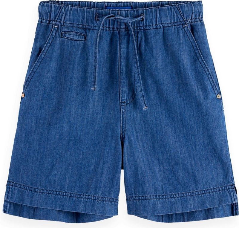 Scotch & Soda - Sportieve Utility Short - Gewassen Indigo - Dames - Korte Broeken