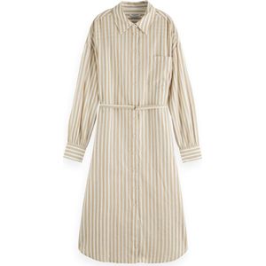 Scotch & Soda - Ufu00622t Jurk - Dameskleding - Gestreept - 97% Katoen - Midi Shirtjurk