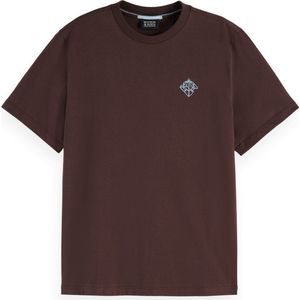 Scotch & Soda - Regular Fit T-shirt - Bruin - Katoen