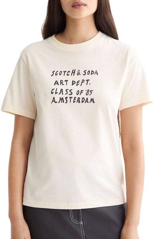 Scotch & Soda - Regular Fit T-shirt - Zwart - 100% Katoen