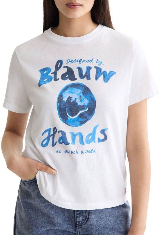 Scotch & Soda - T-shirt - Wit - Dames