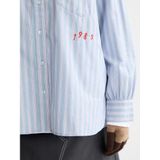 SCOTCH & SODA - Blouse - Lichtblauw / Lila / Rood - Klassieke Blouse - Lange Mouw